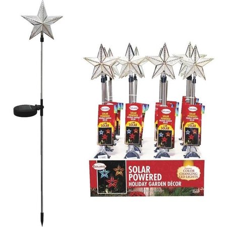 ALPINE CORP Alpine Corp QTT300ABB Solar Star Stake with Color Changing LED Lights Pack of 16 9423732